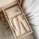 Set lenjerie de schimb pentru patut bebe 3 piese Dreams bej (1)